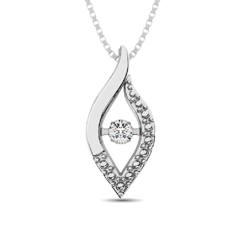 Women’s chunky gold necklace-Sterling Silver Moving Diamond Accent Fashion Pendant