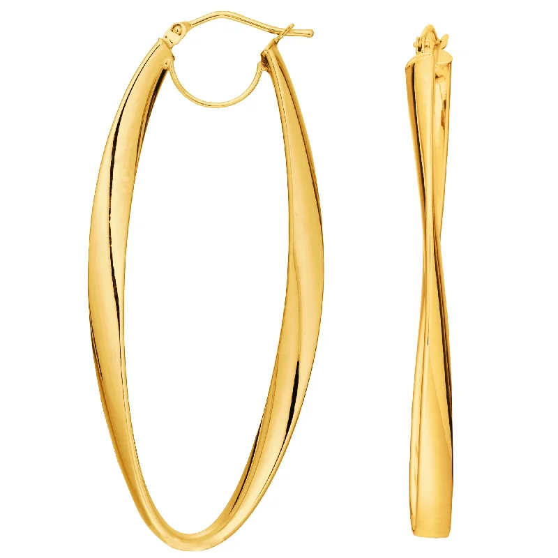 Women’s elegant pearl earrings-14K Gold 2mm Shiny Wavy Hoop Earrings