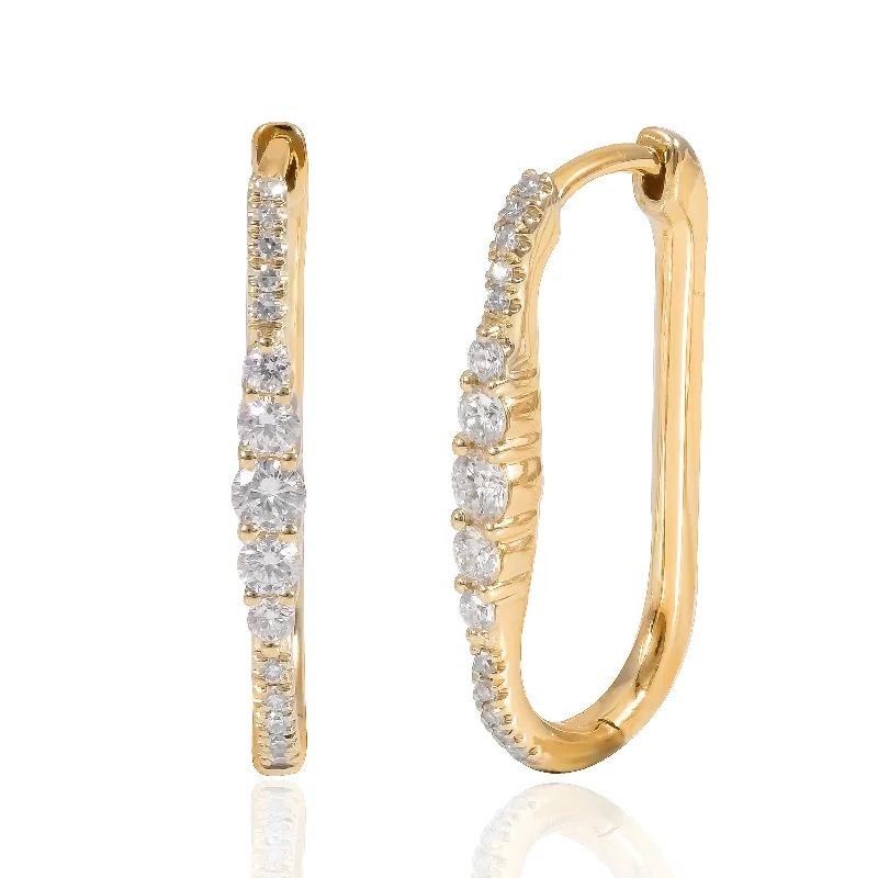 Women’s long drop earrings-Diamond Link Drops