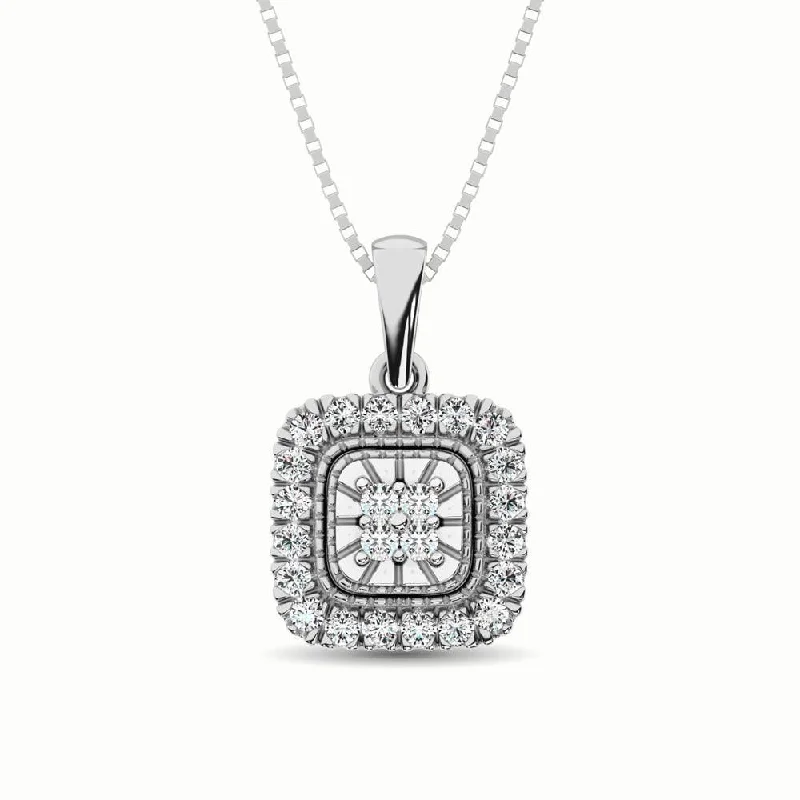 Women’s meaningful necklace-10K White Gold 1/6 Ct.Tw. Diamond Pendant