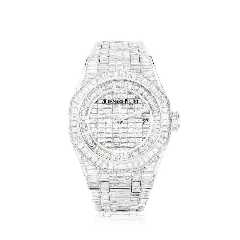 Women’s contemporary engagement ring-Audemars Piguet Royal Oak with Baguette Diamonds