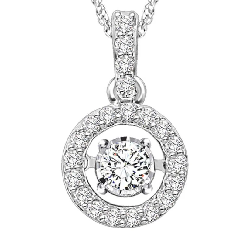 Women’s diamond pendant necklace-10K White Gold 1/4 Ct.Tw.Moving Diamond Fashion Pendant