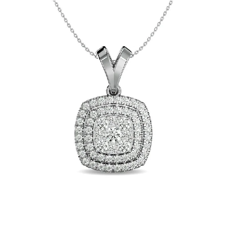 Women’s modern necklace-Diamond 1/2 ct tw Fashion Pendant in 14K White Gold