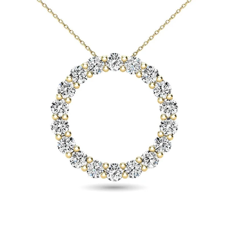 Women’s black diamond necklace-14K Yellow Gold 2/5 Ct.Tw. Diamond Circle Pendant