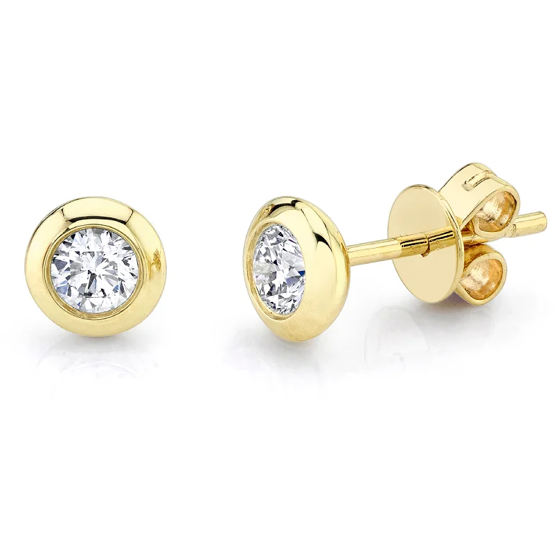 Women’s silver stud earrings-Diamond Studs