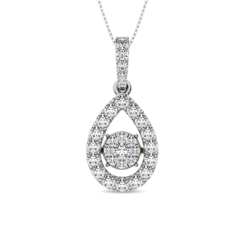 Women’s diamond and gold necklace-Diamond 1 Ct.Tw. Shimmering Pendant in 14K White Gold