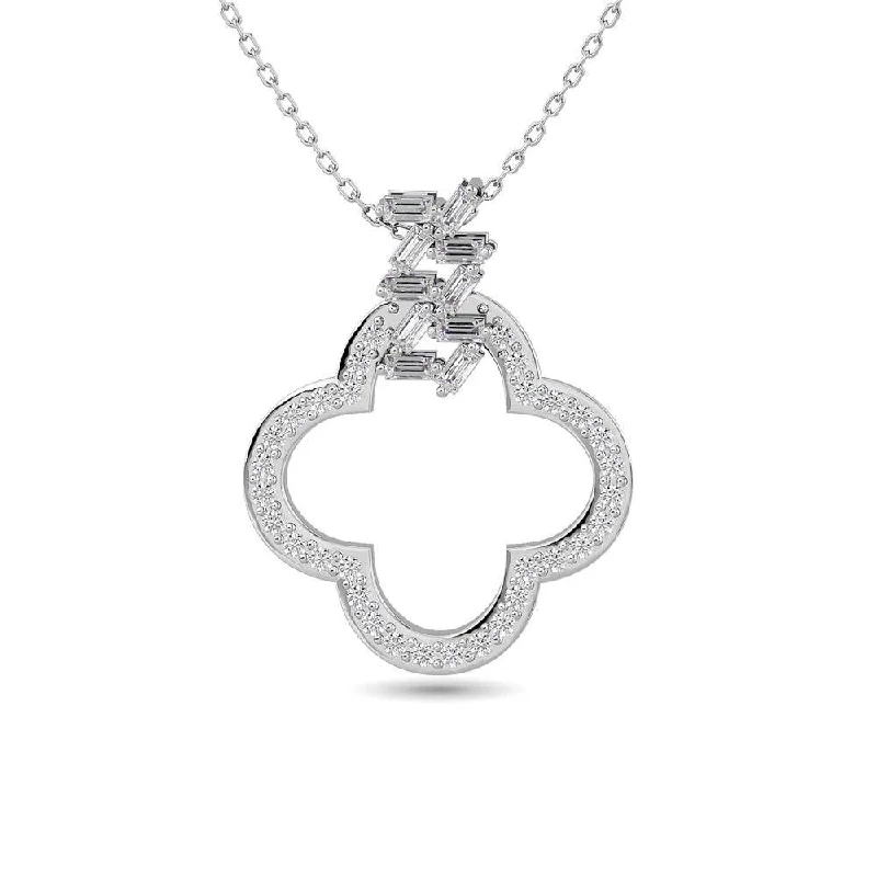 Women’s custom name necklace-Diamond 1/4 Ct.Tw. Fashion Pendant in 10K White Gold