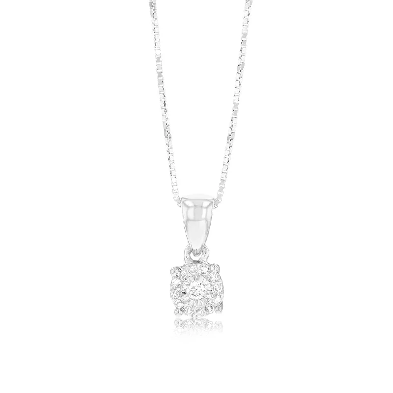 Women’s star necklace-Luminesce Lab Grown 13 Diamonds in Sterling Silver Pendant