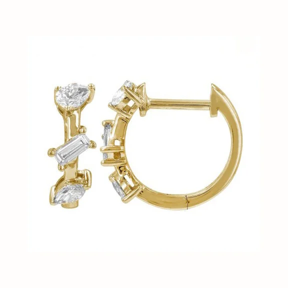 Women’s classic hoop earrings-Diamond Huggies