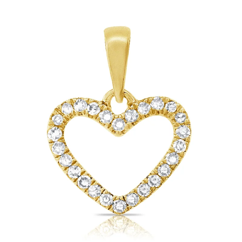 Women’s unique pendant necklace-Diamond Open Heart Love Pendant