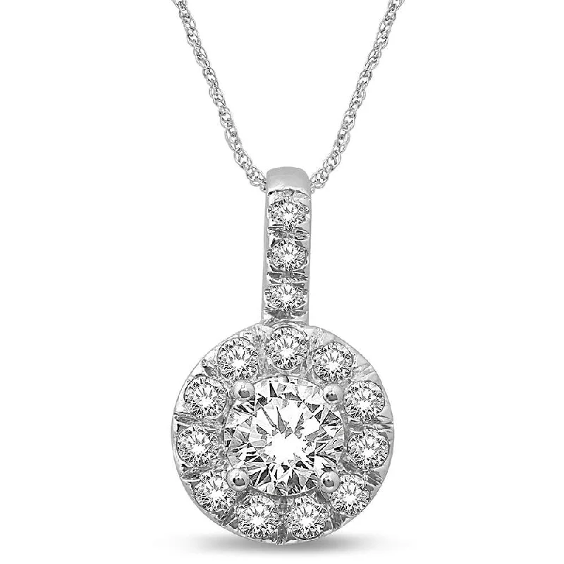 Women’s anniversary necklace-14K White Gold 1 Ct.Tw. Diamond Fashion Pendant