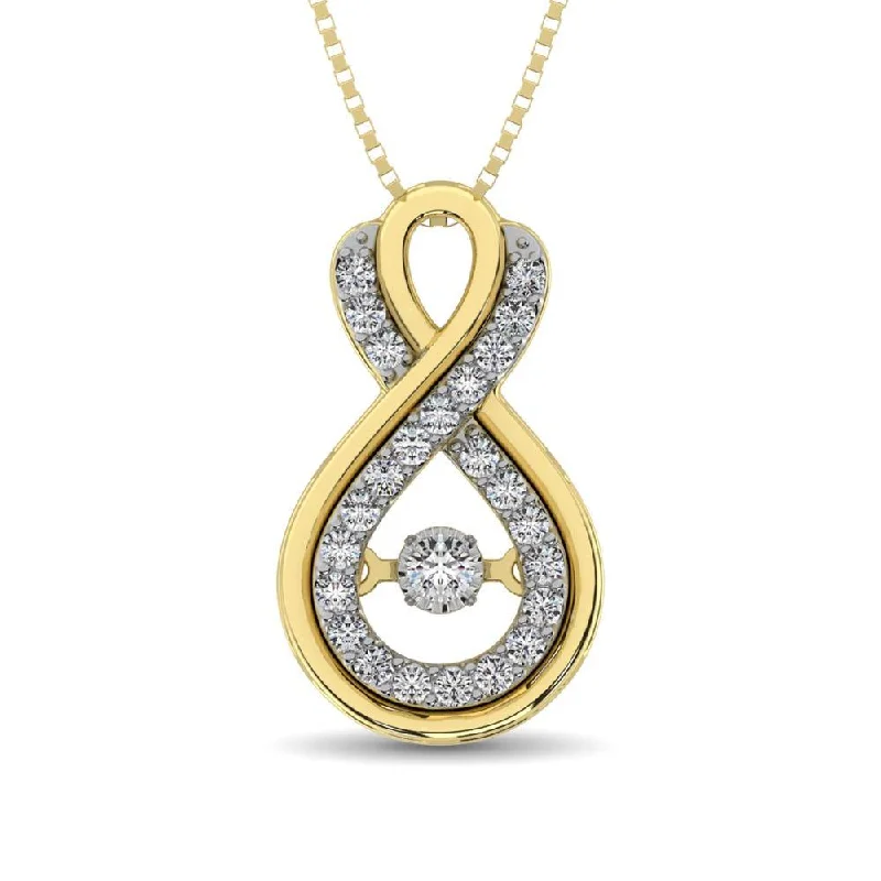 Women’s simple chain necklace-14K Yellow Gold 1/5 Ctw Diamond Infinity Pendant