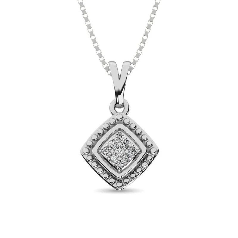 Women’s vintage-inspired necklace-Diamond Fashion Pendant 1/50 ct tw Round-cut in Sterling Silver