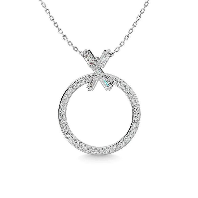 Women’s chunky gemstone necklace-Diamond 1/4 Ct.Tw. Fashion Pendant in 10K White Gold