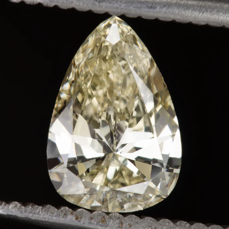 Women’s unique engagement ring-1.15ct PEAR SHAPE DIAMOND GIA CERTIFIED FANCY LIGHT YELLOW LOOSE TEADROP NATURAL