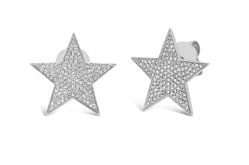 Women’s handmade earrings-Diamond Star Studs