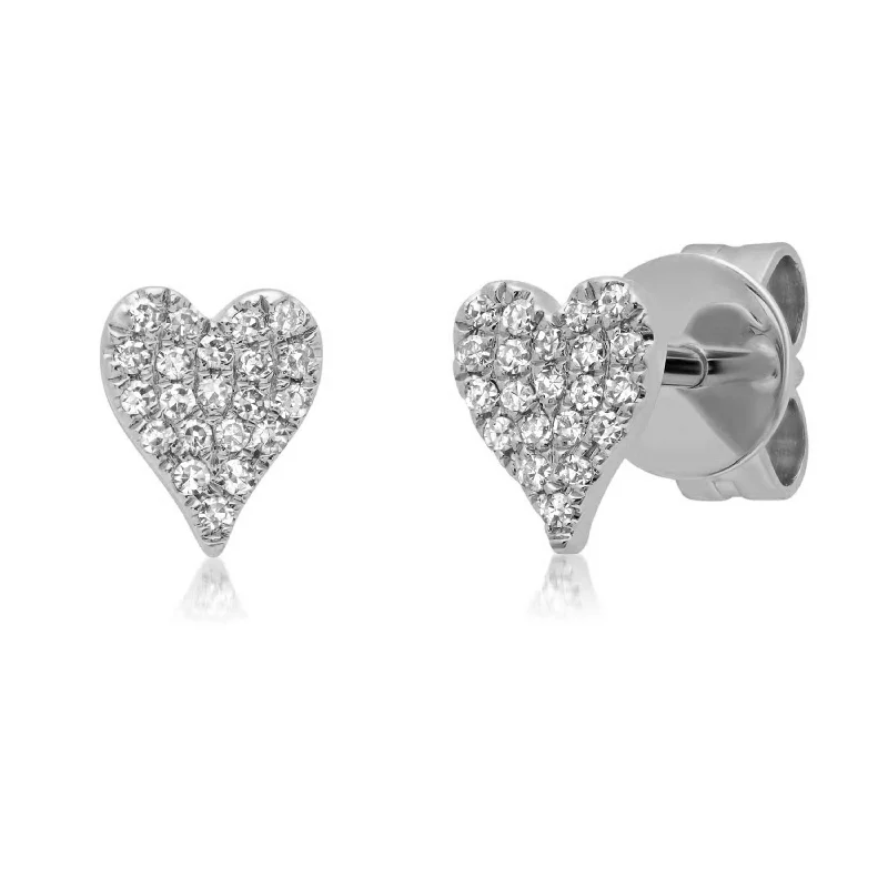 Women’s large stud earrings-Heart Studs