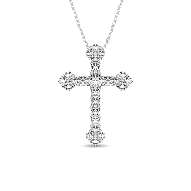 Women’s chunky necklace-Diamond 1/3 Ct.Tw. Cross Pendant in 10K White Gold