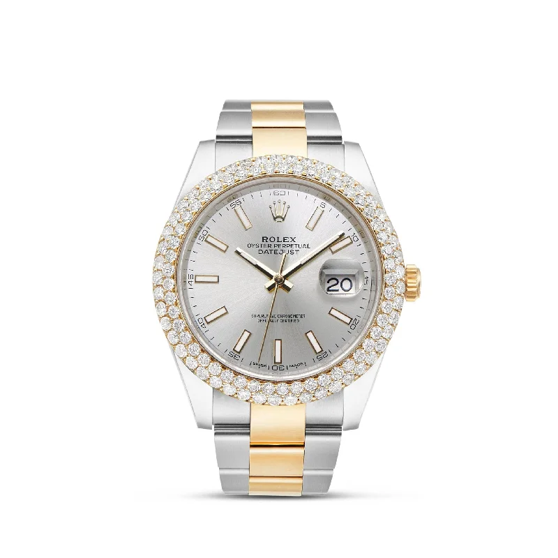 Women’s two-tone engagement ring-Rolex DateJust 41mm with Diamonds