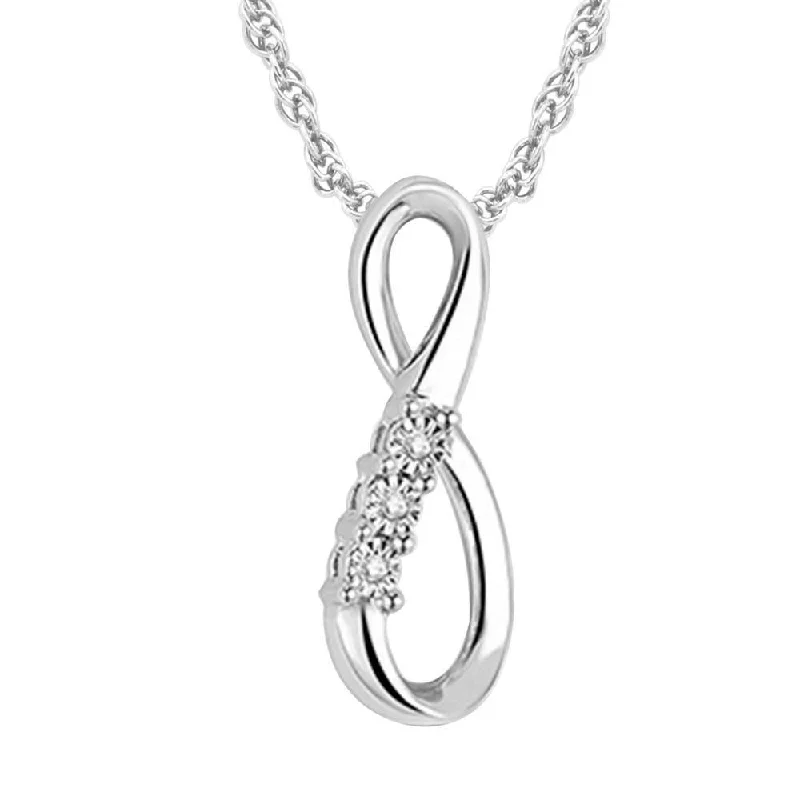 Women’s delicate necklace-Sterling Silver Diamond Accent Infinity Pendant