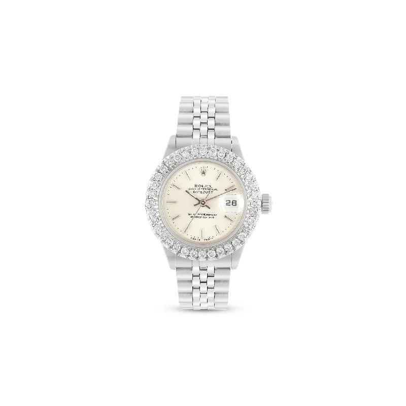 Women’s heirloom engagement ring-Rolex DateJust 26mm with Diamond Bezel