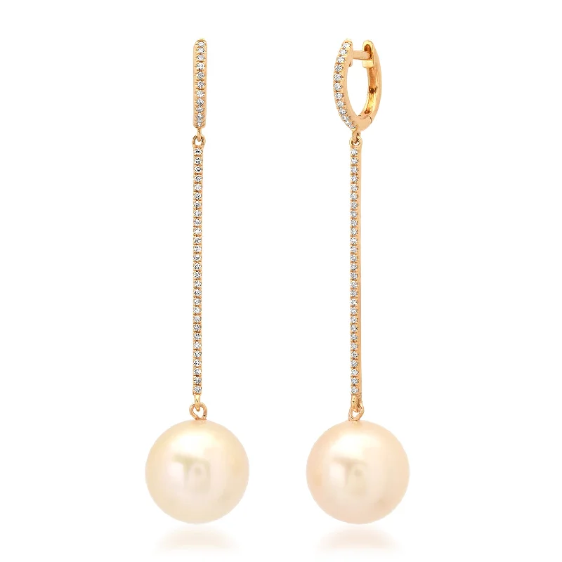 Women’s trendy earrings-Pearl Line Drops