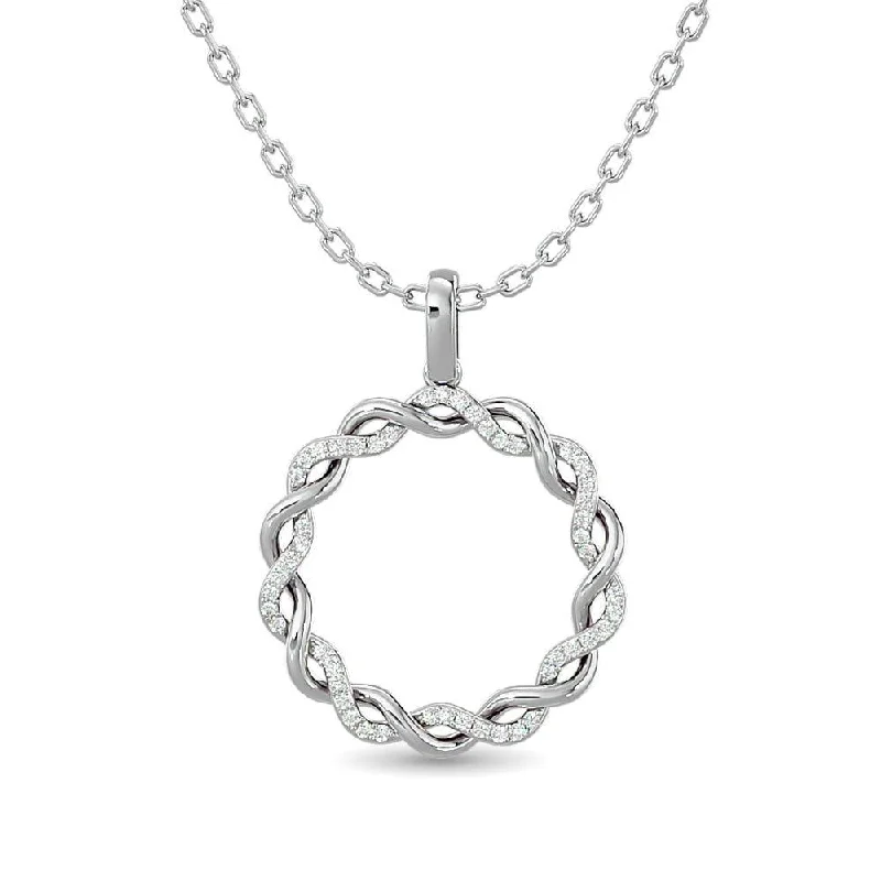 Women’s two-tone necklace-Diamond Fashion Pendant 1/6 ct tw in 10K White Gold