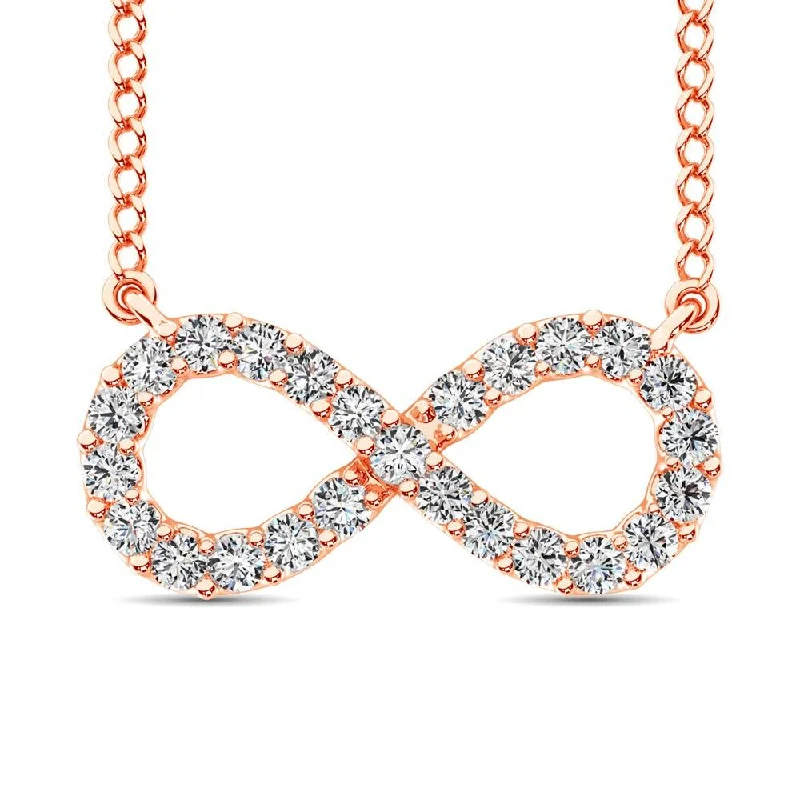 Women’s heart necklace-10K Rose Gold Diamond 1/2 Ct.Tw. Infinity Pendant