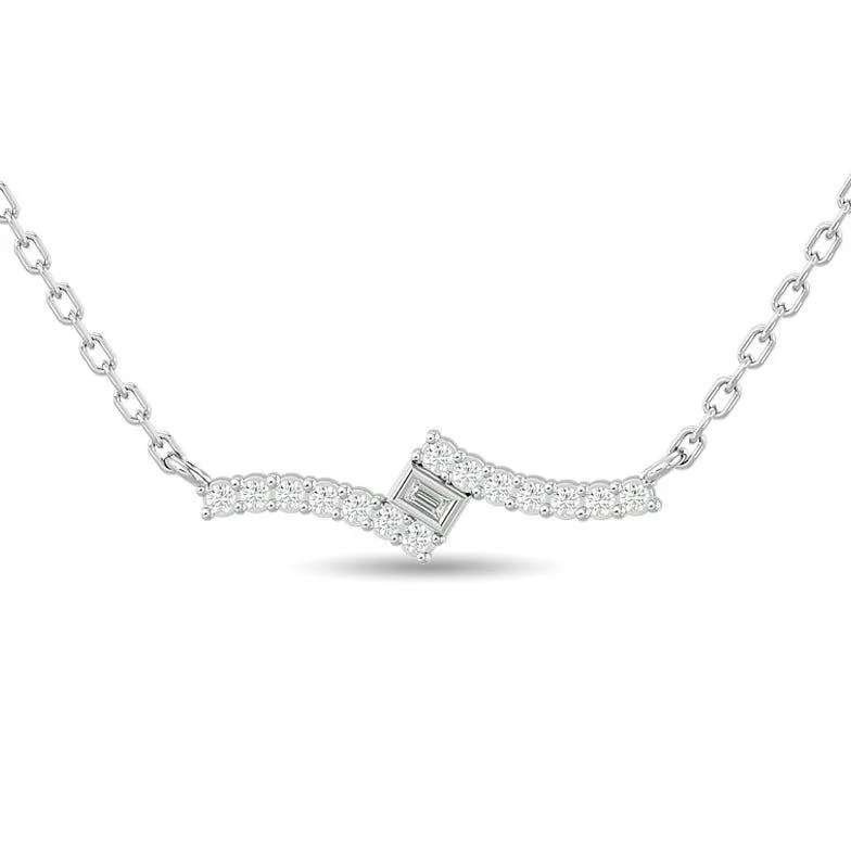 Women’s statement chain necklace-Diamond 1/8 Ct.Tw. Fashion Pendant in 10K White Gold