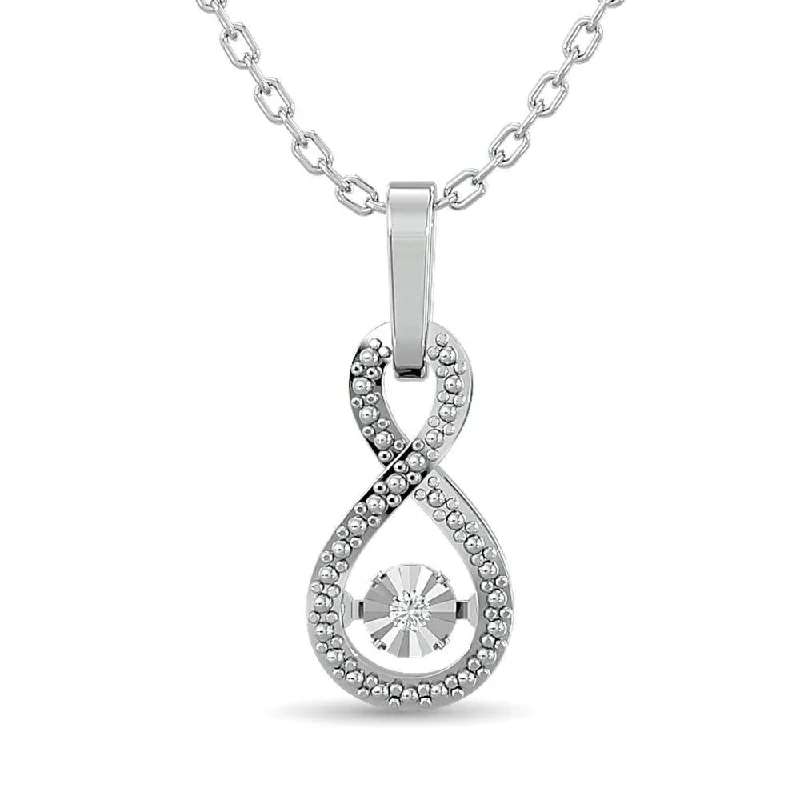 Women’s spiritual necklace-Diamond Shimmering Infinity Pendant 1/50 ct tw in Sterling Silver