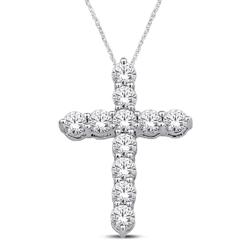 Women’s crystal pendant necklace-14K White Gold 3/4 Ct.Tw.Diamond Fashion Pendant