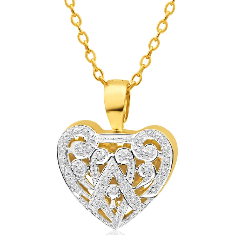 Women’s chunky necklace-9ct Yellow Gold 1/4 Carat Natural Diamond Enhancer Pendant