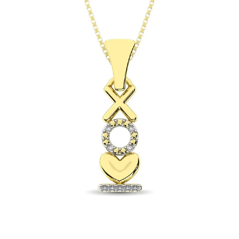 Women’s silver heart necklace-10K Yellow Gold Diamond Accent Fashion Pendant