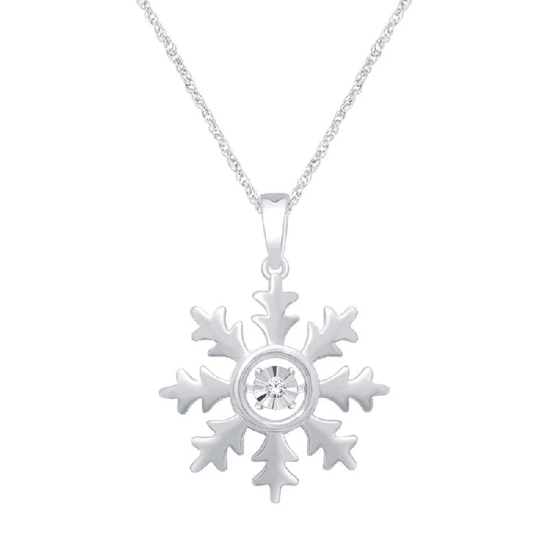 Women’s fashion necklace-Sterling Silver Diamond Accent Fashion Pendant