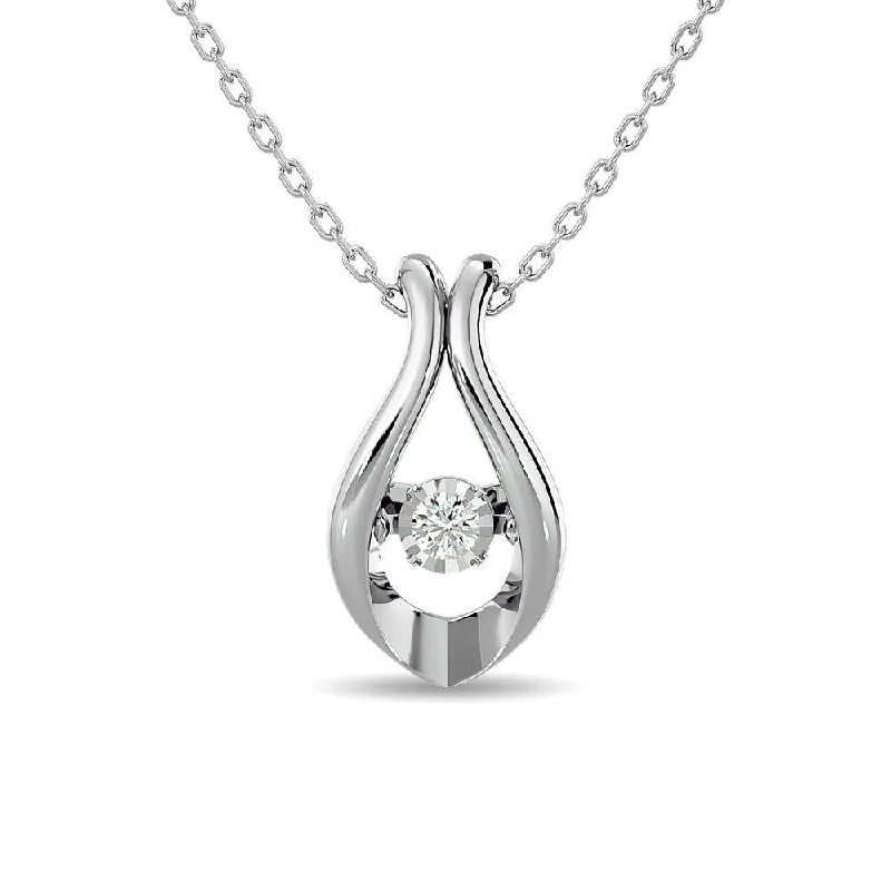 Women’s meaningful necklace-Diamond 1/50 ct tw Fashion Pendant in Sterling Silver