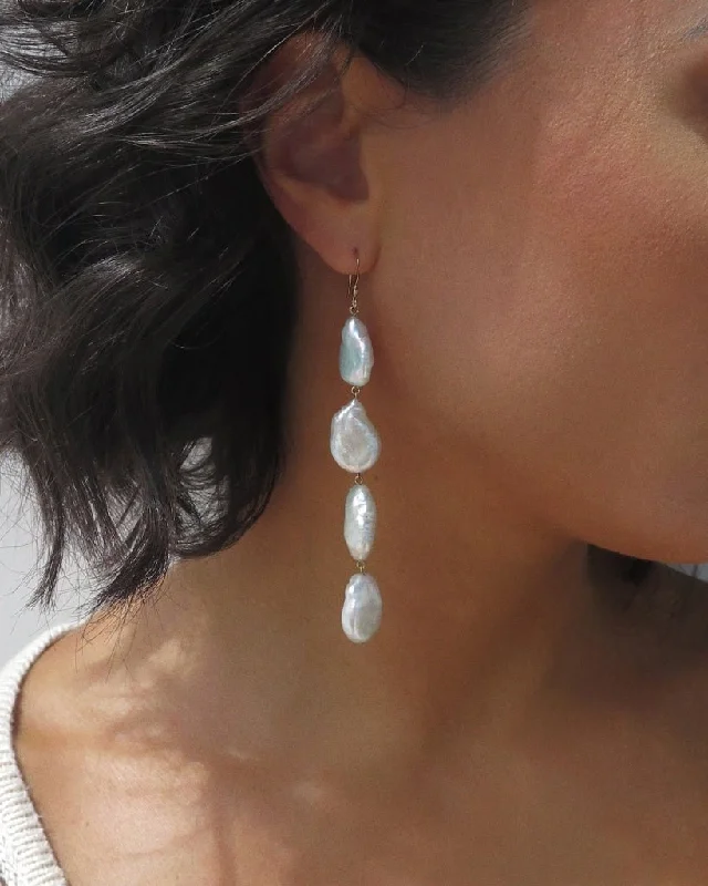 Women’s vintage earrings-Freshwater Pearl Waterfall Earrings