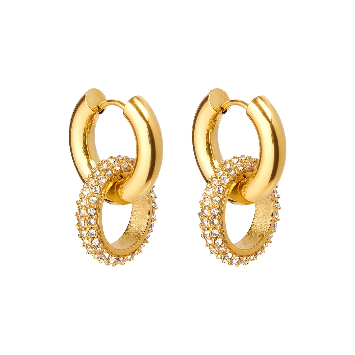 Women’s double hoop earrings-GRACE HOOP EARRINGS