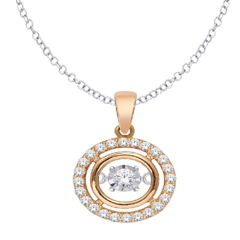 Women’s gold choker necklace-10K Rose Gold 1/5 Ct.Tw. Moving Diamond Fashion Pendant