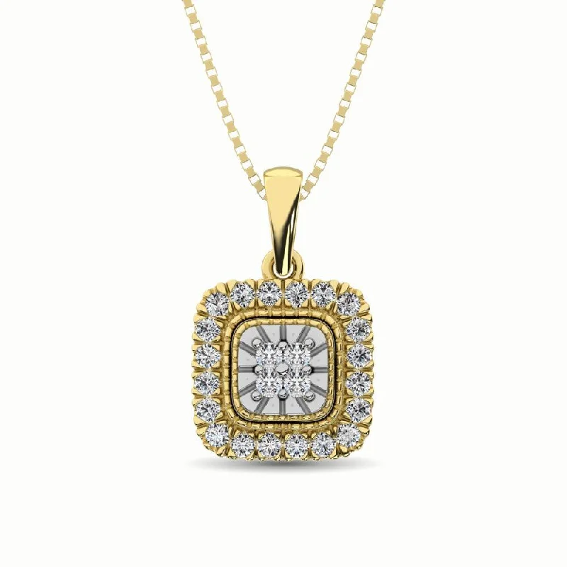 Women’s initial necklace-10K Yellow Gold 1/6 Ct.Tw. Diamond Pendant