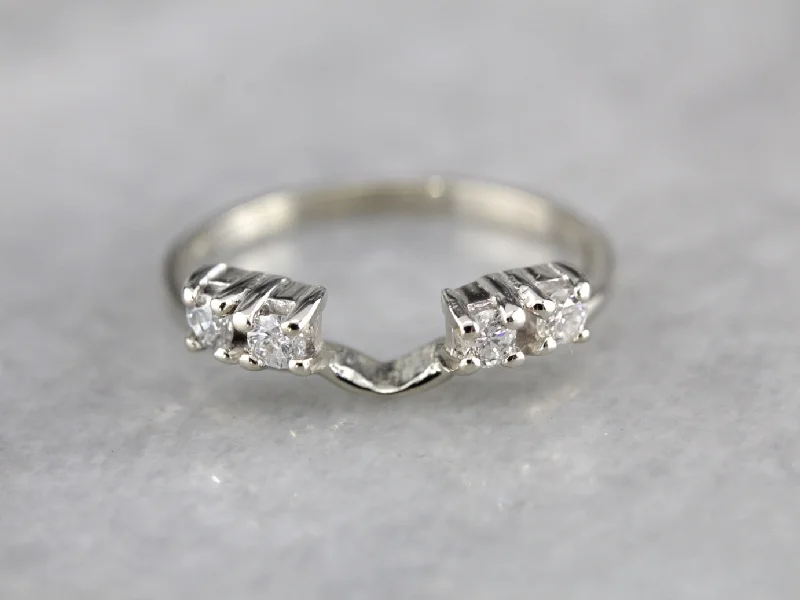 Women’s halo sapphire engagement ring-Vintage Diamond Wrap Solitaire Enhancer Band