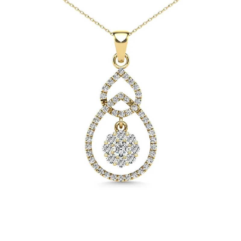 Women’s lock necklace-Diamond 1/3 Ct.Tw. Fashion Pendant in 14K Yellow Gold