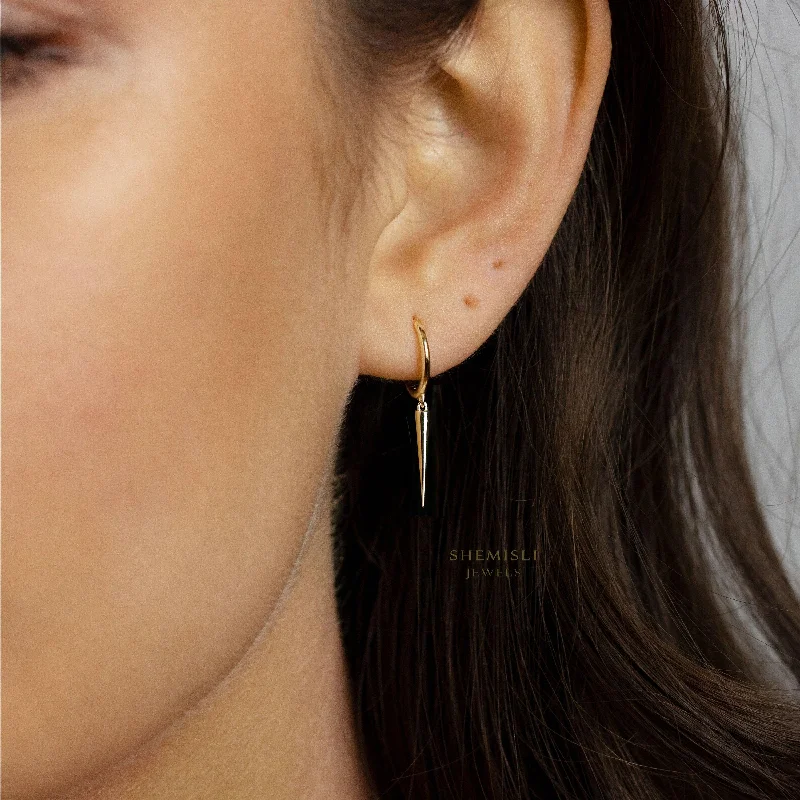 Women’s hoop earrings-Spike Hoops Earrings, Gold, Silver Black SHEMISLI - SH091