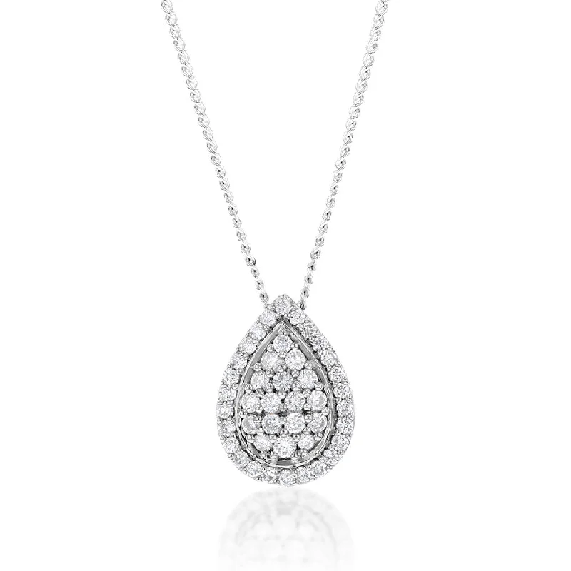 Women’s infinity pendant necklace-Luminesce Lab Grown 1/4 Carat Diamond in Sterling Silver Pendant on Chain