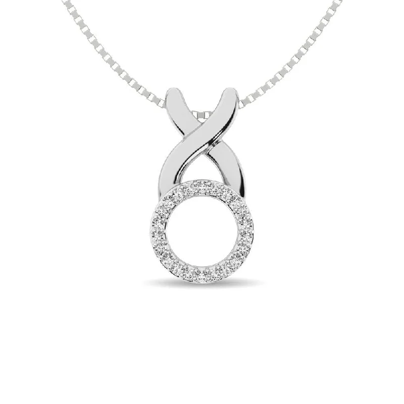 Women’s statement pendant necklace-Diamond Fashion Pendant 1/20 ct tw in Sterling Silver