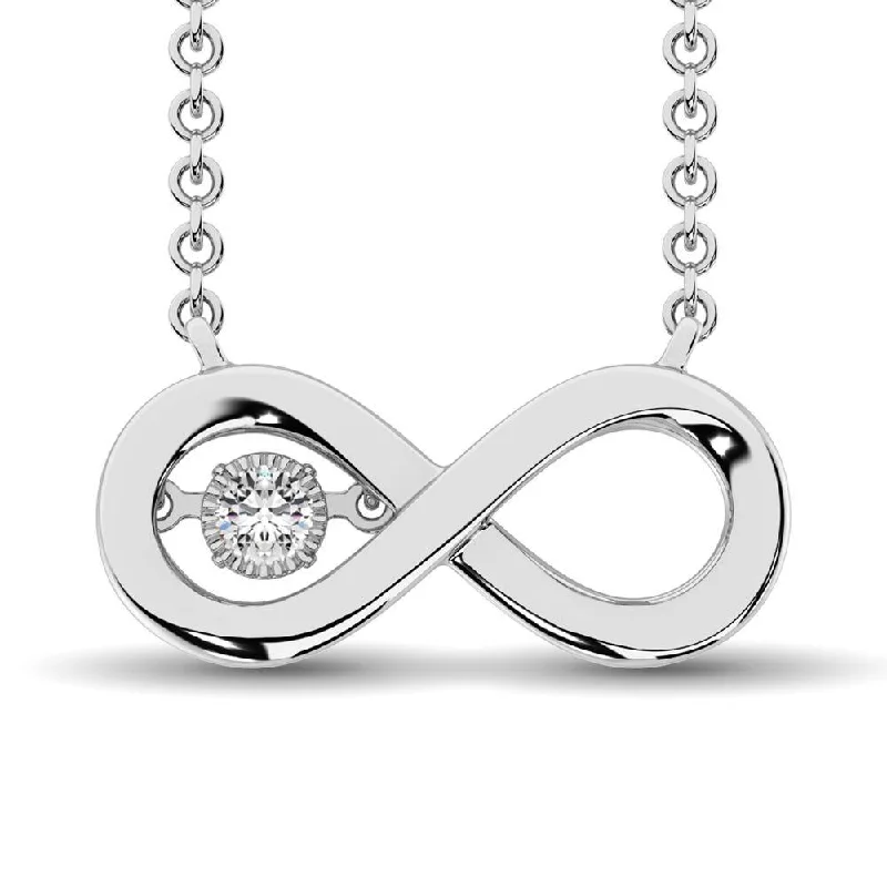 Women’s silver heart necklace-Sterling Silver Diamond Accent Infinity Pendant