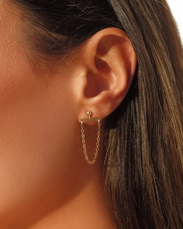 Women’s classic hoop earrings-Hanging Chain Earrings