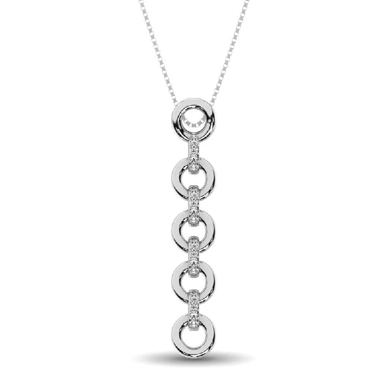 Women’s luxury necklace-Sterling Silver Diamond Accent Fashion Pendant