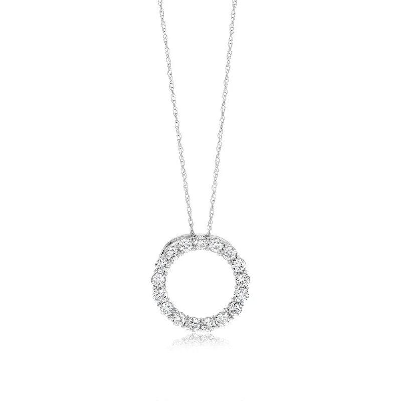 Women’s opal necklace-Luminesce Lab Grown 9ct White Gold 3/4 Carat Diamond Circe Pendant on 45cm Chain