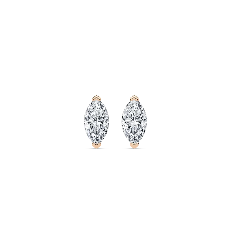 Women’s classic hoop earrings-Marquise Chevron Stud Earrings