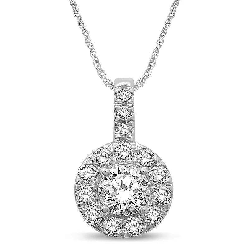 Women’s two-tone necklace-14K White Gold 7/10 Ct.Tw. Diamond Fashion Pendant